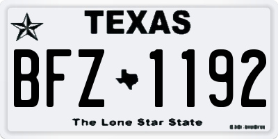 TX license plate BFZ1192