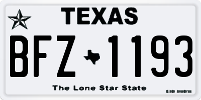 TX license plate BFZ1193