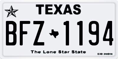 TX license plate BFZ1194