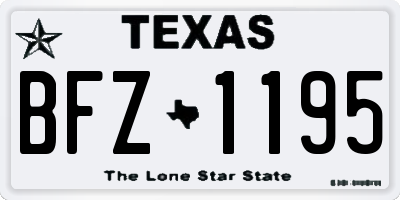 TX license plate BFZ1195