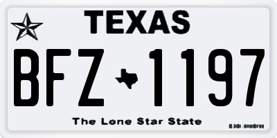 TX license plate BFZ1197