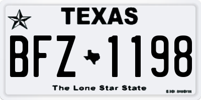 TX license plate BFZ1198
