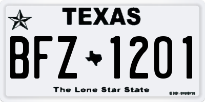 TX license plate BFZ1201