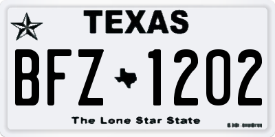 TX license plate BFZ1202