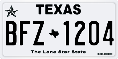 TX license plate BFZ1204