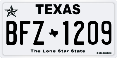 TX license plate BFZ1209