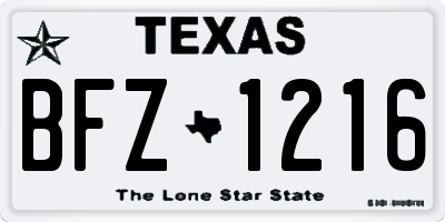TX license plate BFZ1216