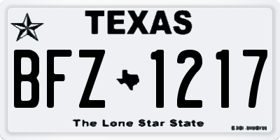TX license plate BFZ1217