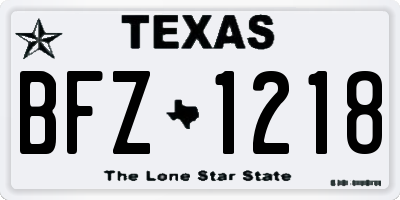 TX license plate BFZ1218