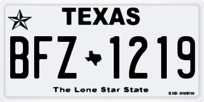 TX license plate BFZ1219