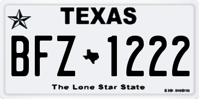 TX license plate BFZ1222