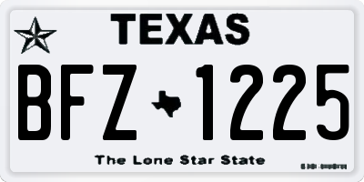 TX license plate BFZ1225