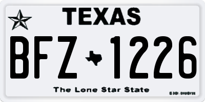 TX license plate BFZ1226