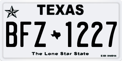 TX license plate BFZ1227