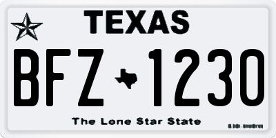 TX license plate BFZ1230