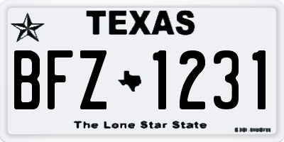 TX license plate BFZ1231