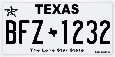 TX license plate BFZ1232