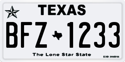 TX license plate BFZ1233