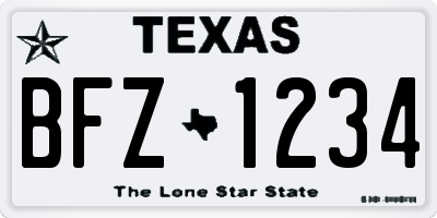TX license plate BFZ1234