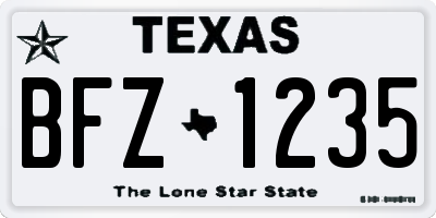 TX license plate BFZ1235