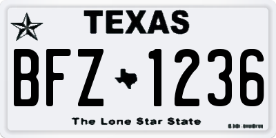 TX license plate BFZ1236