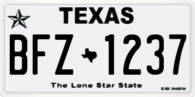 TX license plate BFZ1237