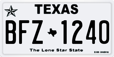 TX license plate BFZ1240