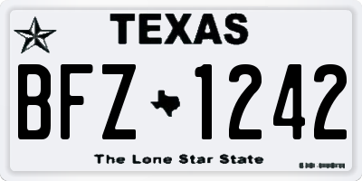 TX license plate BFZ1242