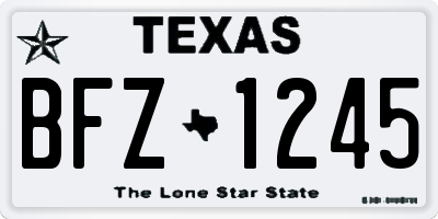 TX license plate BFZ1245