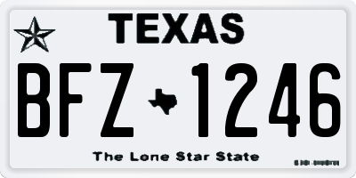 TX license plate BFZ1246