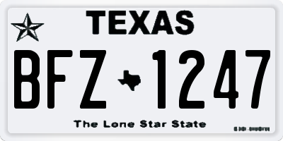 TX license plate BFZ1247