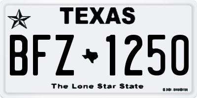 TX license plate BFZ1250