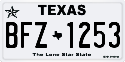 TX license plate BFZ1253