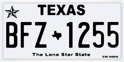 TX license plate BFZ1255