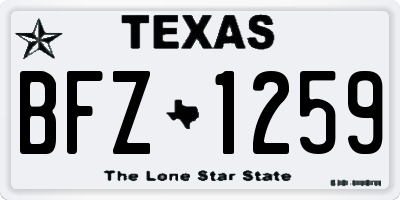 TX license plate BFZ1259