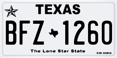 TX license plate BFZ1260