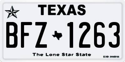 TX license plate BFZ1263