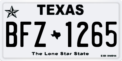 TX license plate BFZ1265