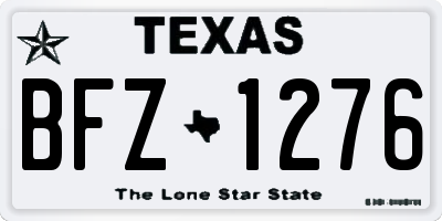 TX license plate BFZ1276