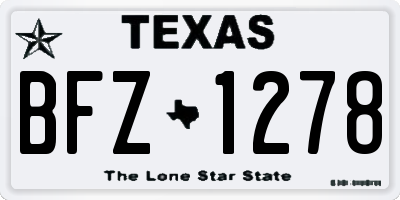 TX license plate BFZ1278