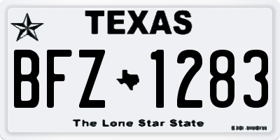 TX license plate BFZ1283