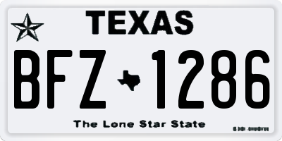 TX license plate BFZ1286