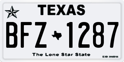 TX license plate BFZ1287