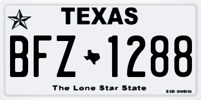 TX license plate BFZ1288