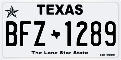 TX license plate BFZ1289