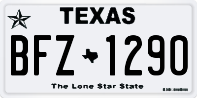 TX license plate BFZ1290
