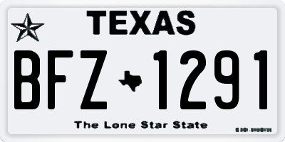 TX license plate BFZ1291