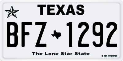 TX license plate BFZ1292