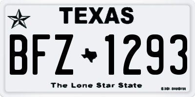TX license plate BFZ1293