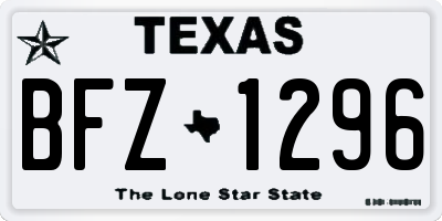 TX license plate BFZ1296